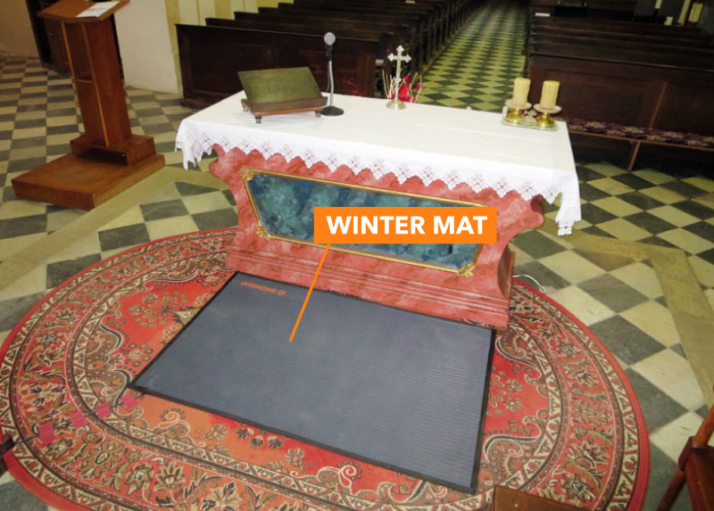 athitalia tappeto riscaldante winter mat sotto altare1